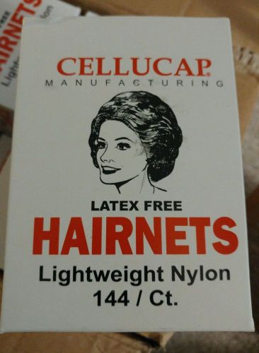 Cellucap Manufacturing Latex Free Hairnets HN-500 Dark Brown Nylon 144 per box