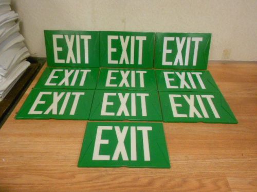 One box with 10 NEW SECHRIST Lighting 560 Green EXIT Sign Face Plate