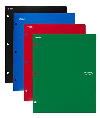 Five Star Binder Pocket Folder, Stay-Put 2-Pocket Folder, 9-1/2&#034;x 11-3/4&#034;,