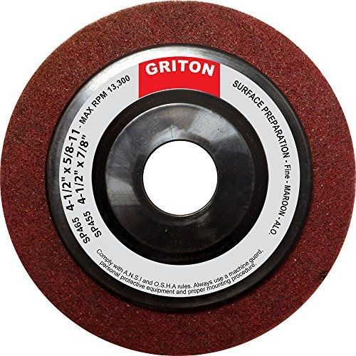 Griton SP455 Aluminum Oxide Fine Surface Preparation Wheel, 4-1/2&#034; x 7/8&#034; (Pack