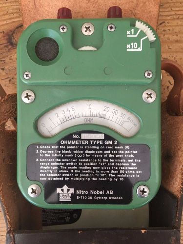 Vintage Ohmmeter Ohm Meter Detonator Resistance Military Made in Sweden
