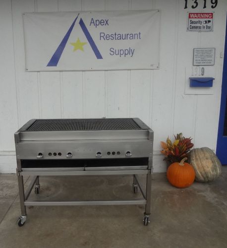 48&#034; gas charbroiler on stand w/rolling casters, great shape #1688 for sale