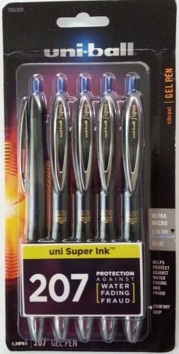 10 UNI-BALL SIGNO 207 0.38mm ULTRA MICRO BLUE INK ROLLERBALL RT PENS