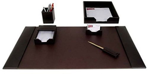 Dacasso bonded leather 6-piece desk set, dark brown (d3601) for sale