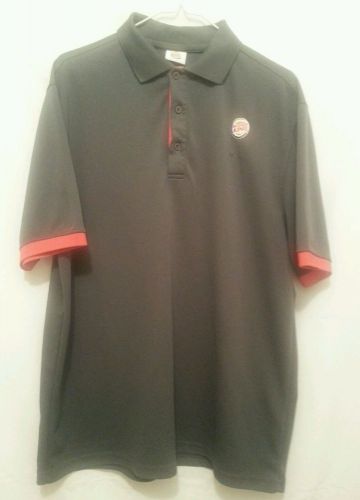 Burger King Uniform Polo Shirt Size Large - Gray with Orange Trim - Work Shirt