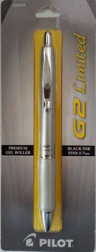 2 Pilot G2 Limited Premium Gel Roller Silver Pens - black ink, 0.7mm fine point