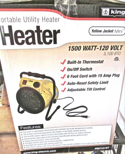 NIB  Utility Heater ~ Portable by KING 1500W ~ NEW IN BOX  120V ~ Yellow Jacket