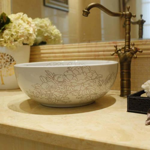 A127 European Style Hand Made D 40 - 42cm Bathroom Ceramic Art Sink/Wash Basin