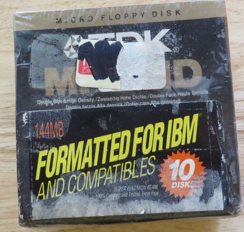 10 TDK MF2HD Micro Floppy Disk Super Electron Beam  New Sealed