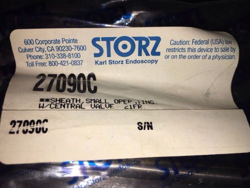Karl Storz 27090c Small Operating Sheath With Central Valve
