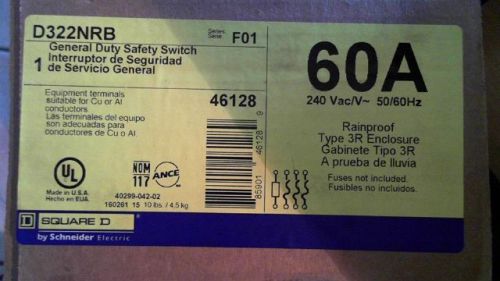 New Square D General Duty Safety Switch D322NRB 60 Amp Rainproof fusible