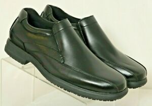 Nunn-Bush NEW Sanford 84554-001 Black Non-Slip Slip On Work Shoes Men&#039;s US 8.5 M