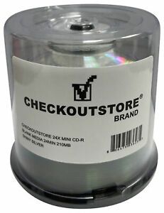 50 CheckOutStore 24x MINI CD-R Blank Media 24Min 210MB Shiny Silver