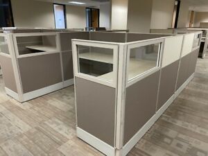 TRENDWAY 7&#039;X6&#039; OFFICE CUBICLES WORKSTATIONS - GLASS!