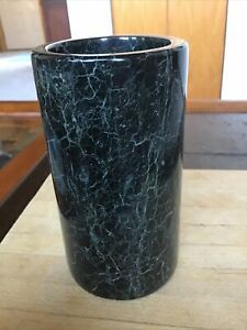 Vintage Marble Products Pakistan Desk Set PENCIL CUP Black Green Gray NICE