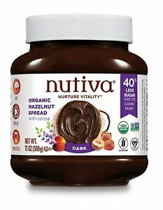 Nutiva Organic Vegan Hazelnut Spread, Dark, 13 Ounce | USDA Organic,...