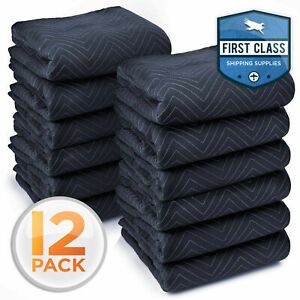 Ultra Thick Pro Moving Blankets Furniture Pads 12 Pack /Dozen 72&#034; x 80&#034; 65 lbs