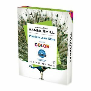 Hammermill Glossy Paper, Laser Gloss Copy Paper, 8.5 x 11 - 1 Pack (300 Sheet...