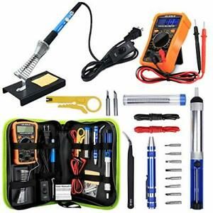 Anbes Soldering Iron Kit 60W Adjustable Temperature Welding Tool Digital Mult...