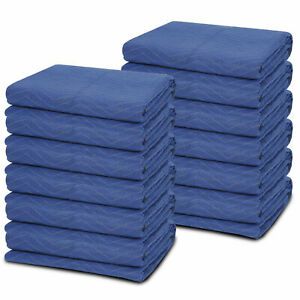 12 Pack Moving Blankets 80&#034; x 72&#034; Pro Economy Blue Shipping Furniture Pads