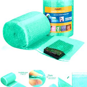 Fuxury Green Anti-Static Bubble Pouches 7.5x7.5 Inch,2 Rolls 50 Packs Total S...