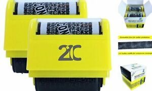 Identity Theft Protection Roller Stamp (2 Pack) ID Security Stamp 1.5 Yellow