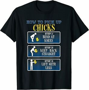 NEW Limited How to Pick Up Chicks, Funny Chicken Premium Gift Tee T-Shirt
