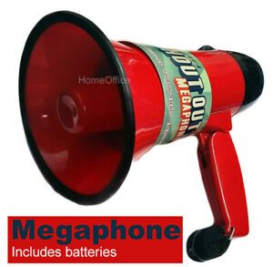Megaphone Loudspeaker With Siren And Volume Control - Batteries Included