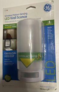GE 17455 White LED Battery Operated Wireless Motion Sensing Wall Sconce