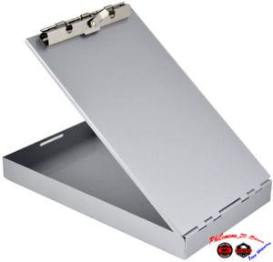 Aluminum Storage Clipboard Portable Compartment Form Holder Metal Clip Board.