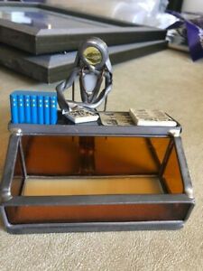 Business Card Holder for Female Doctor - hand made of glass and metal