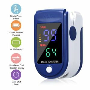 Pulse Fingertip Oximeter Monitor Blood Oxygen Spo2 Finger Rate Heart Saturation