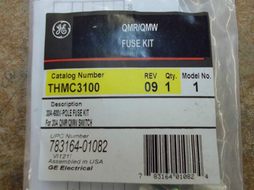 General Electric THMC3100 qmr/qmw 30amp 600v fuse kit