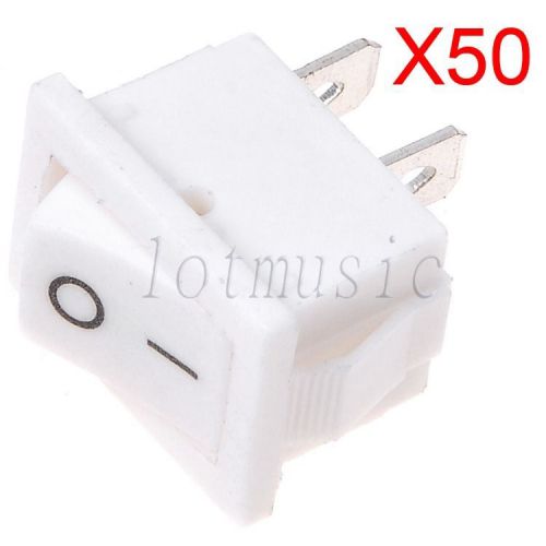 50*Snap-in On/Off Rocker Switch 2 Pin 6A 250VAC 10A 120VAC
