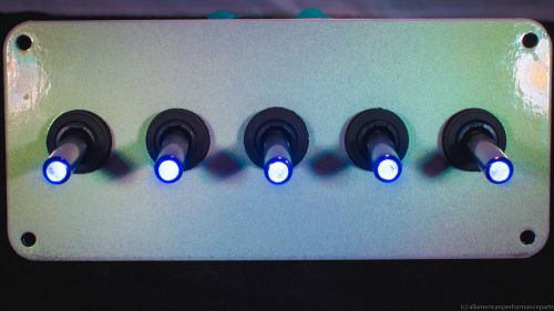 5 HOLE IRIDESCENT WRAP w/ LED toggle switches - BLUE