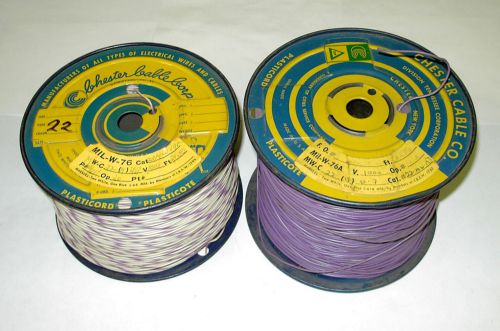 Lot of 2 spools, 22  AWG STRANDED COPPER WIRE,  4000 ft.