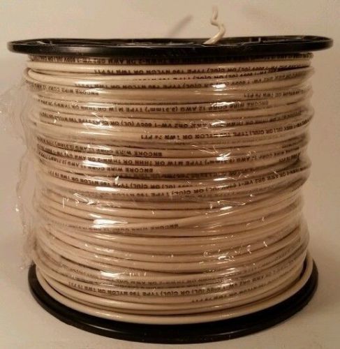 Wire 12 thhn copper electrical 500 feet roll white stranded new for sale