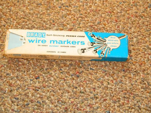 Brady Self-Sticking Perma-Code Wire Markers 25 Cards Various Numbers  USED