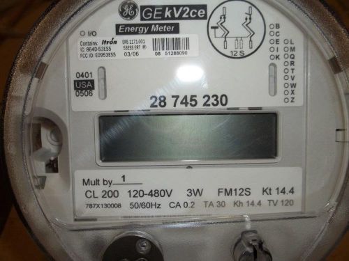 Electric Meter - GE 12S CL200 PolyPhase Energy Meter w/ Itron ERT