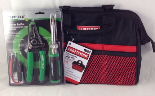Sheffield 58951 3 Piece Electrician&#039;s Tool Set / Craftsman 13 In Tool Bag