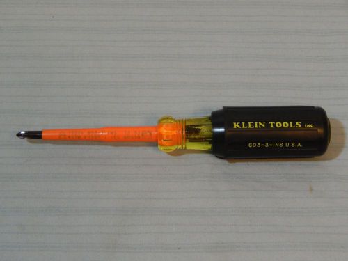Klein Tools Insulated Screwdriver 603-3-INS Phillips #1 1000v