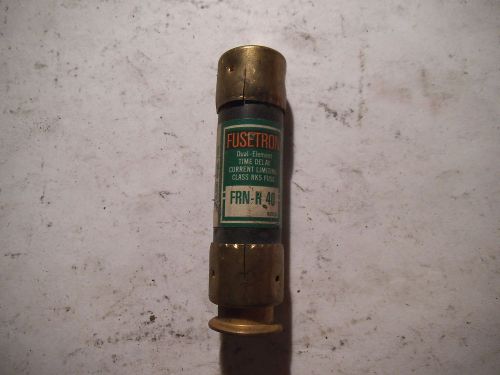 (1) bussman fusetron, frn-r 40, 40 amp 250v, class rk5 fuse used for sale