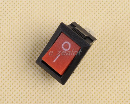 10pcs perfect red rocker switch 2pin kcd1-101 250v 6a boatlike switch for sale