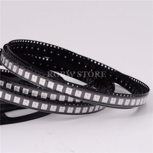 100pcs ws2812b 5050 smd rgb led chips ic built-in 4 pin addressable color light for sale