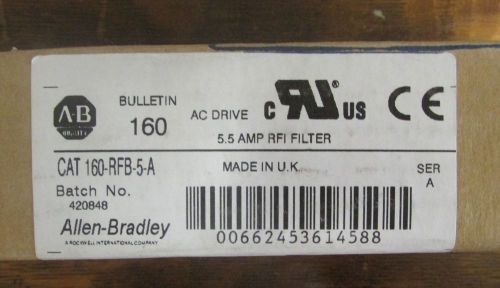 ALLEN BRADLEY 160 RFB 5 A 5.5 AMP AC Drive RFI Filter 160-RFB-5-A