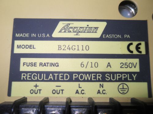 (y1) 1 new acopian b24g110 250v power supply for sale