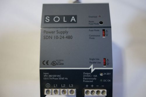 SOLA SDN-10-24-480 10Amp 24vdc power supply