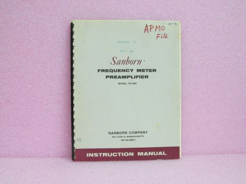 Sanborn/hp manual 150-2800 frequency meter preamplifier instruction man. w/schem for sale