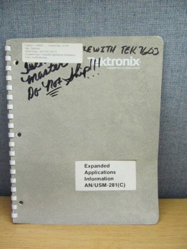 TEKTRONIX Model AN/USM-281(C): Troubleshooting Expanded Applications Information