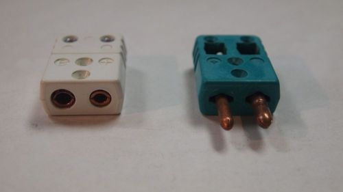 Lot of 2 omega k type female male thermocouple ceramic connector end plug for sale